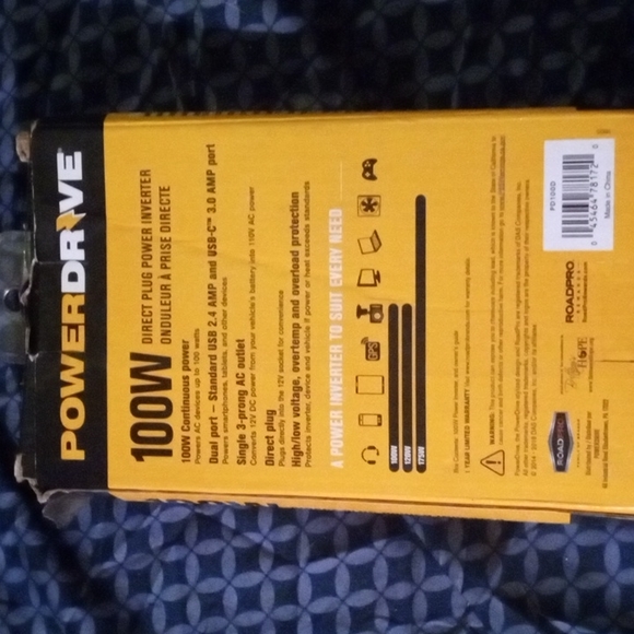 🔌 POWER DRIVE 100W DIRECT PLUG POWER INVERTER.. BRAND NEW IN BOX 🎁 - Picture 2 of 4